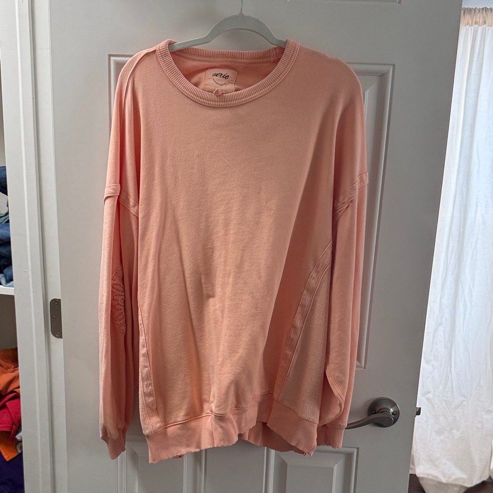 aerie Oversized Peach Crewneck Sweatshirt